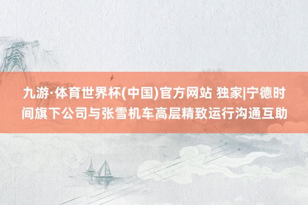九游·体育世界杯(中国)官方网站 独家|宁德时间旗下公司与张雪机车高层精致运行沟通互助