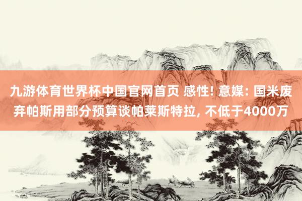 九游体育世界杯中国官网首页 感性! 意媒: 国米废弃帕斯用部分预算谈帕莱斯特拉, 不低于4000万