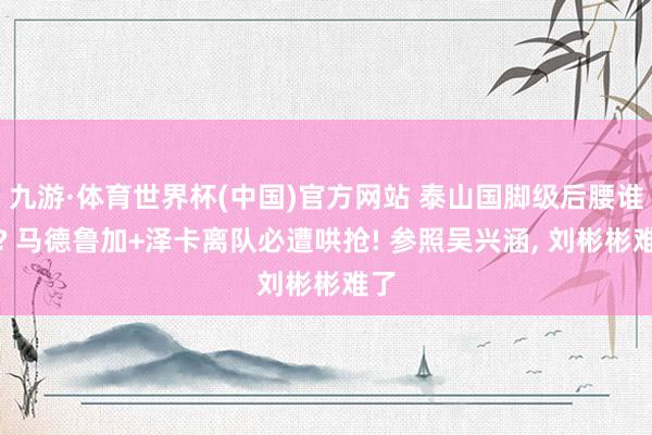 九游·体育世界杯(中国)官方网站 泰山国脚级后腰谁要? 马德鲁加+泽卡离队必遭哄抢! 参照吴兴涵, 刘彬彬难了