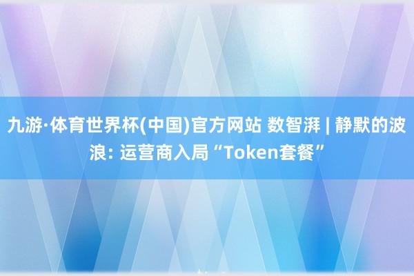 九游·体育世界杯(中国)官方网站 数智湃 | 静默的波浪: 运营商入局“Token套餐”