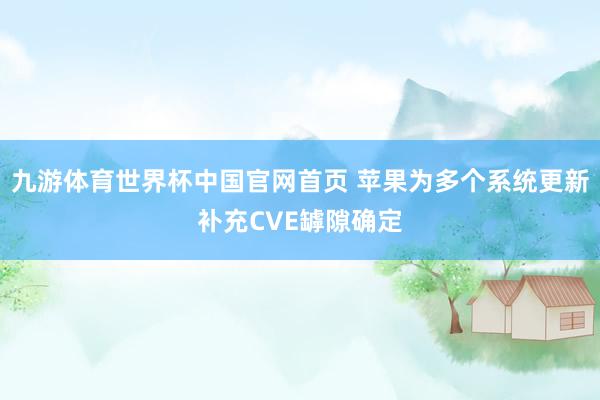 九游体育世界杯中国官网首页 苹果为多个系统更新补充CVE罅隙确定
