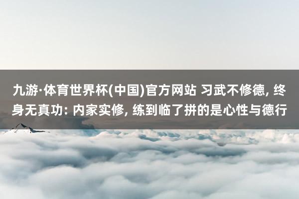 九游·体育世界杯(中国)官方网站 习武不修德， 终身无真功: 内家实修， 练到临了拼的是心性与德行