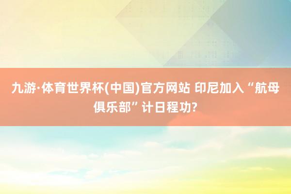 九游·体育世界杯(中国)官方网站 印尼加入“航母俱乐部”计日程功?