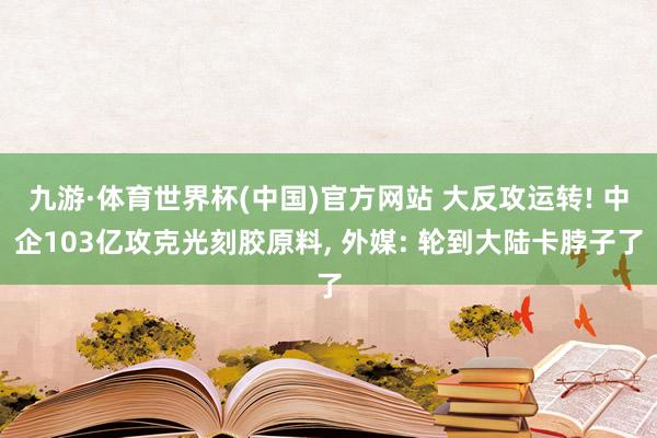 九游·体育世界杯(中国)官方网站 大反攻运转! 中企103亿攻克光刻胶原料, 外媒: 轮到大陆卡脖子了