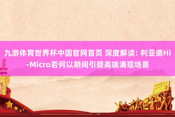 九游体育世界杯中国官网首页 深度解读: 利亚德Hi-Micro若何以期间引颈高端涌现场景