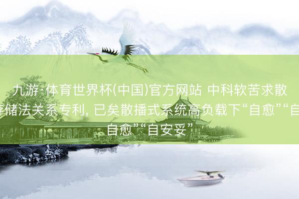 九游·体育世界杯(中国)官方网站 中科软苦求散播式存储法关系专利, 已矣散播式系统高负载下“自愈”“自安妥”