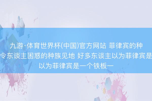 九游·体育世界杯(中国)官方网站 菲律宾的种族见地是最令东谈主困惑的种族见地 好多东谈主以为菲律宾是一个铁板一